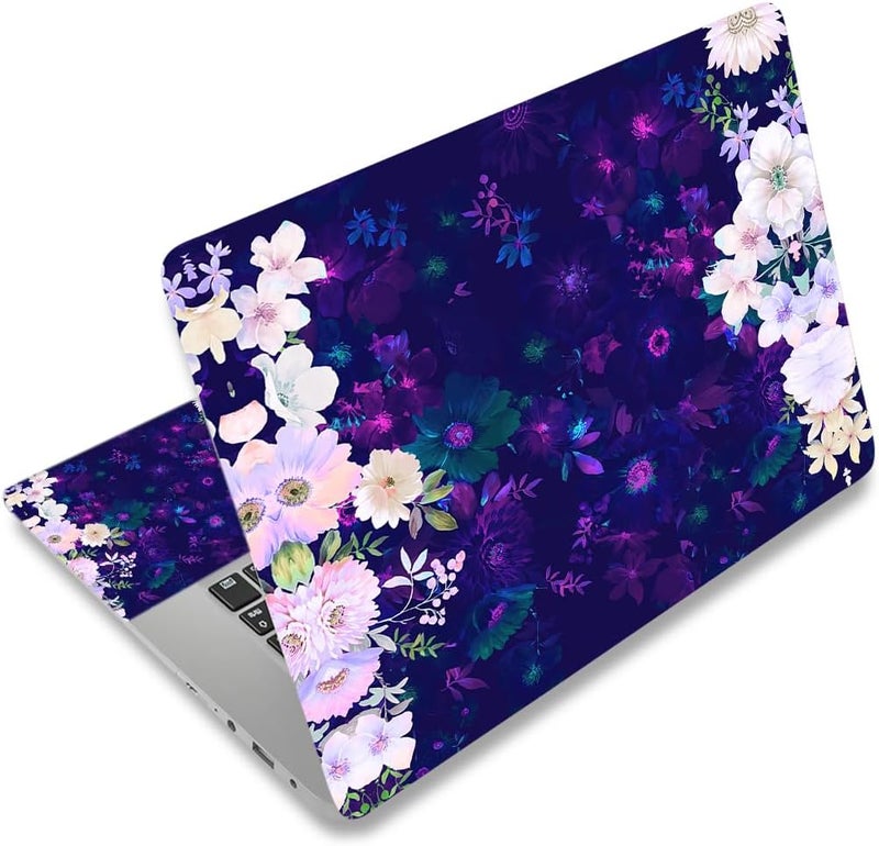 Laptop Skin Sticker Decal,12" 13" 13.3" 14" 15" 15.4" 15.6 inch Laptop Skin Sticker Cover Art Decal Protector Notebook PC (Dreamy Purple Flower)